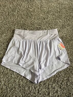 Free People Pale Lavender Layered Athletic Shorts